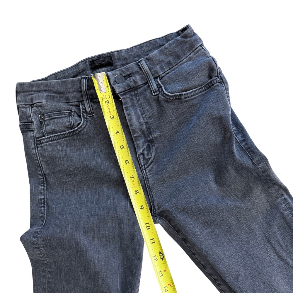 MOTHER High Waisted Looker Skinny Jeans Dancing In‎ The Dark Faded Black Size 25 - Picture 7 of 11